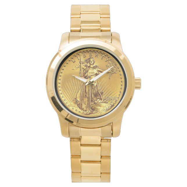 US High-Relief St.Gaudens $20 Guldmynt Replik Armbandsur (Framsida)