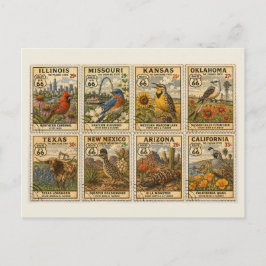 US Highway frimärken Retro brevpapper Vykort