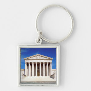 Us-högsta domstolenbyggnad, Washington DC, USA Fyrkantig Silverfärgad Nyckelring