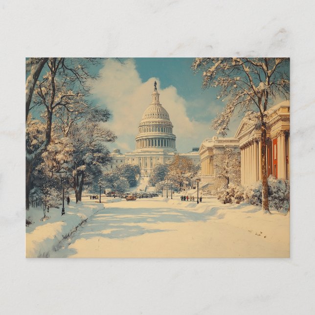 US Huvudstad Washington DC God jul Helg Vykort (Framsida)