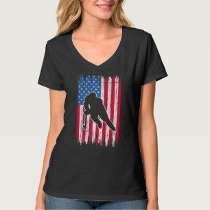 US Ice Hockey USA Practice Flagga American Women M T Shirt