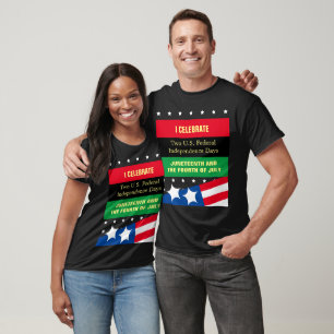 US Independence day Junetonde och 4th of juli T- T Shirt