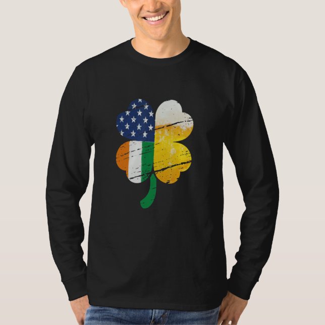 US Irish Flag Drinking Beer T Shirt (Framsida)