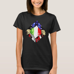 US Italien Flagga Halvamerikanska halvitalienska r T Shirt