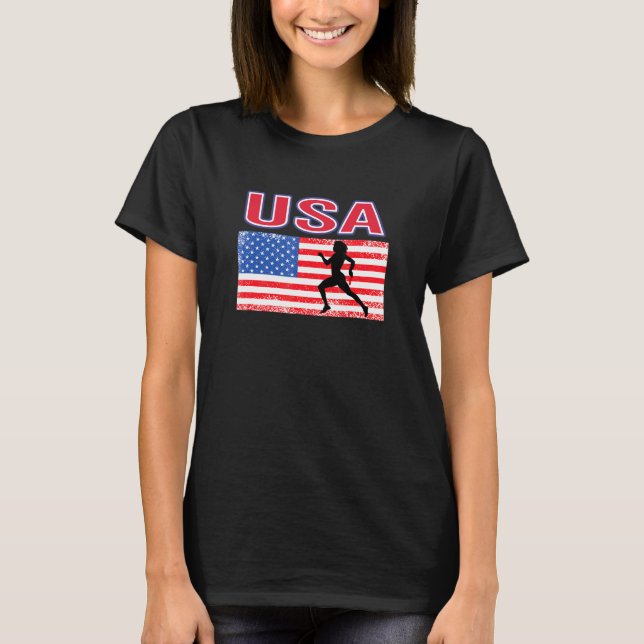 US Kärlek Track and Fält Summer Games American Fl T Shirt (Framsida)