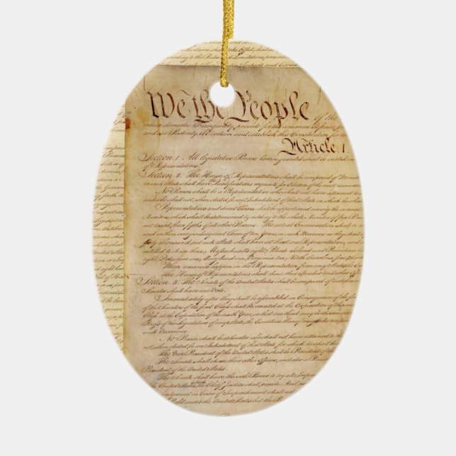 US-KONSTITUTION JULGRANSPRYDNAD KERAMIK (Framsidan)