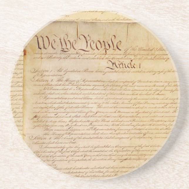 US-KONSTITUTION UNDERLÄGG SANDSTEN (Framsidan)