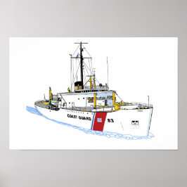 US Kusten Guard Cutter Mackinaw (WAGB-83) mittkarr Poster