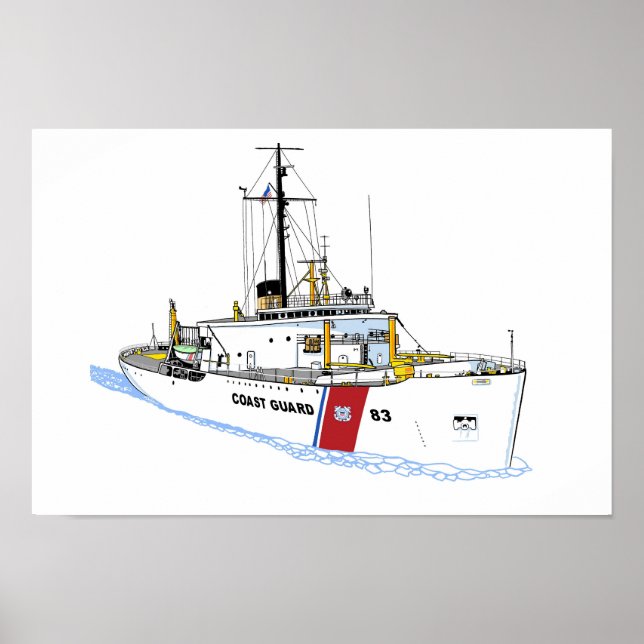 US Kusten Guard Cutter Mackinaw (WAGB-83) mittkarr Poster (Framsidan)