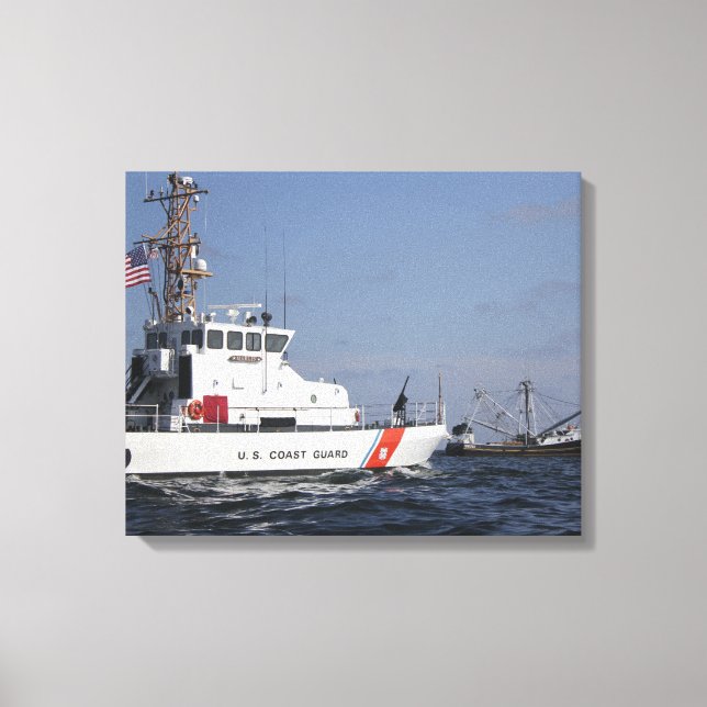 US Kusten Guard Cutter Marlin patrullerar vatten Canvastryck (Framsida)
