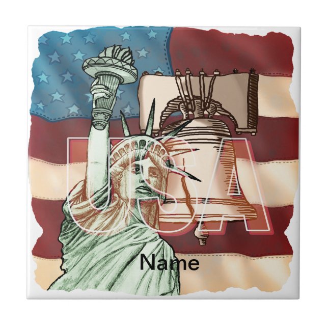 US Liberty Flag Kakelplatta (Framsidan)