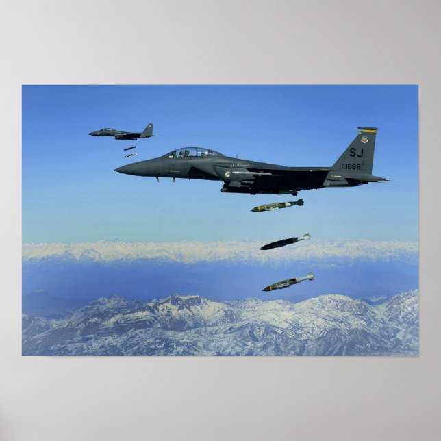 US Luft Force F-15E Strejka Eagle-flygplan Poster (Framsidan)
