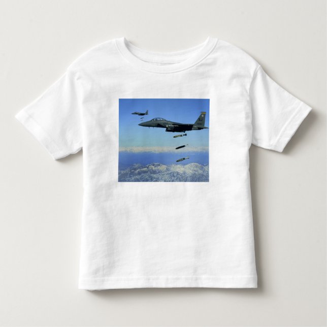 US Luft Force F-15E Strejka Eagle-flygplan T-shirt (Framsida)