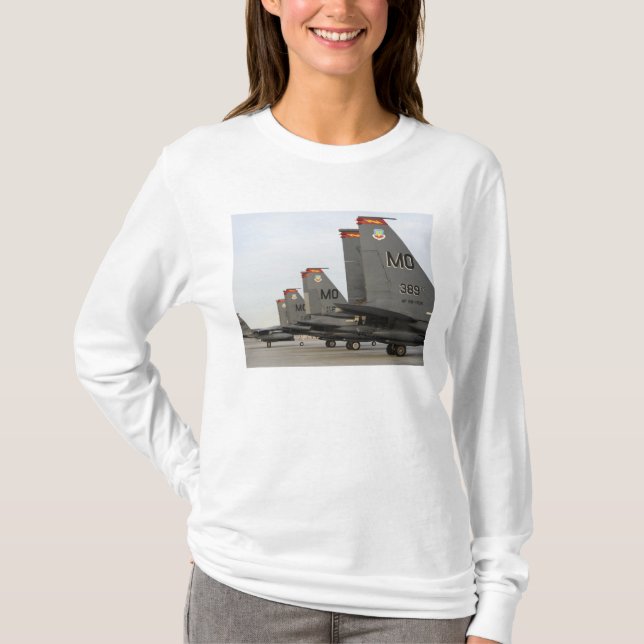 US Luft Force F-15E Strejka Eagles T-shirt (Framsida)