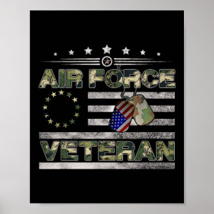 US Luft Force Veteran Shirt American Betsy Ross Ca Poster