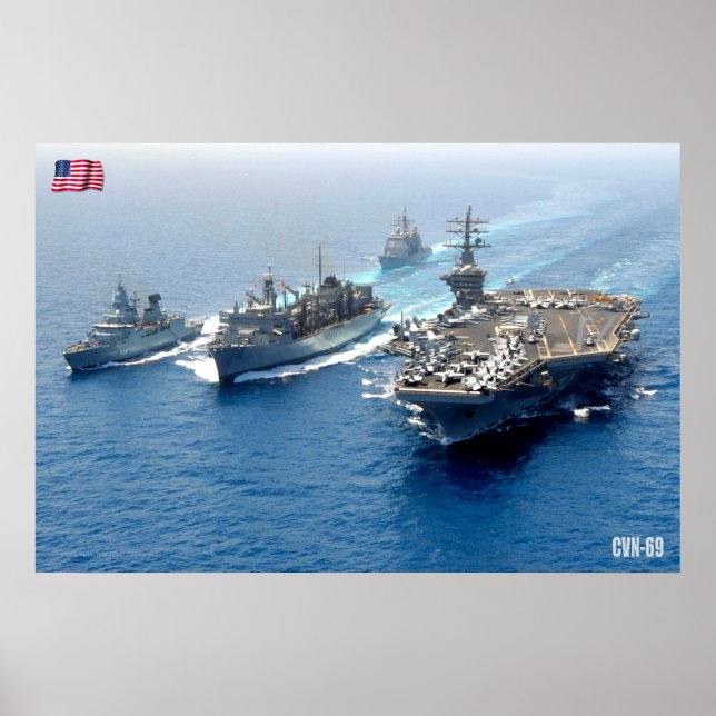 US LUFTFARTYG - CVN-69 POSTER (Framsidan)