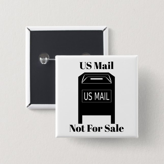 US Mail Not for Sale-knapp Knapp (Framsida & baksida)