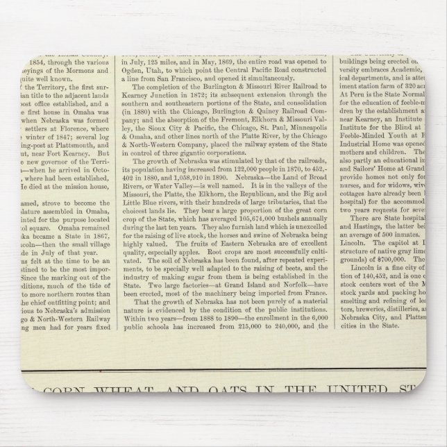 US Maj, vete och havre, 1870-1891 2 Musmatta (Framsidan)