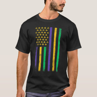 Us Mardi Gras Flagga Firande Outfit För manar & Wo T Shirt