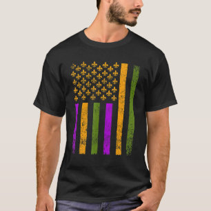 US Mardi Gras Flagga Firande T Shirt För manar & W