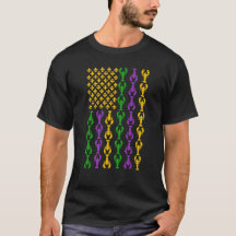 US Mardi Gras Flagga med Fleur de Lis Kräftor