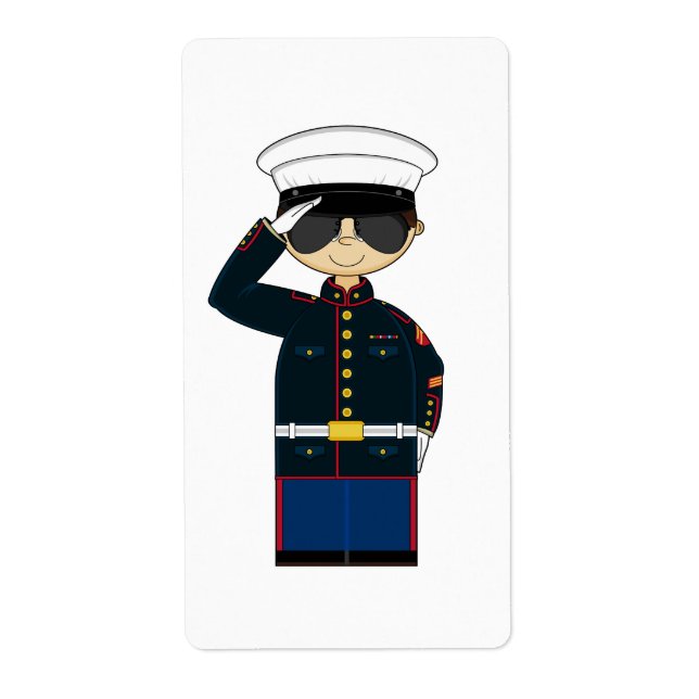 US Marine Corp NCO Saluting Sticker Fraktsedel (Framsidan)