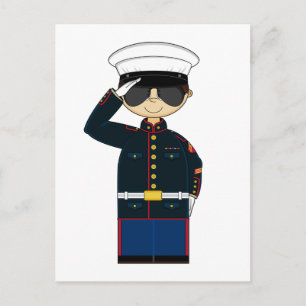 US Marine Corp NCO Saluting-vykort Vykort