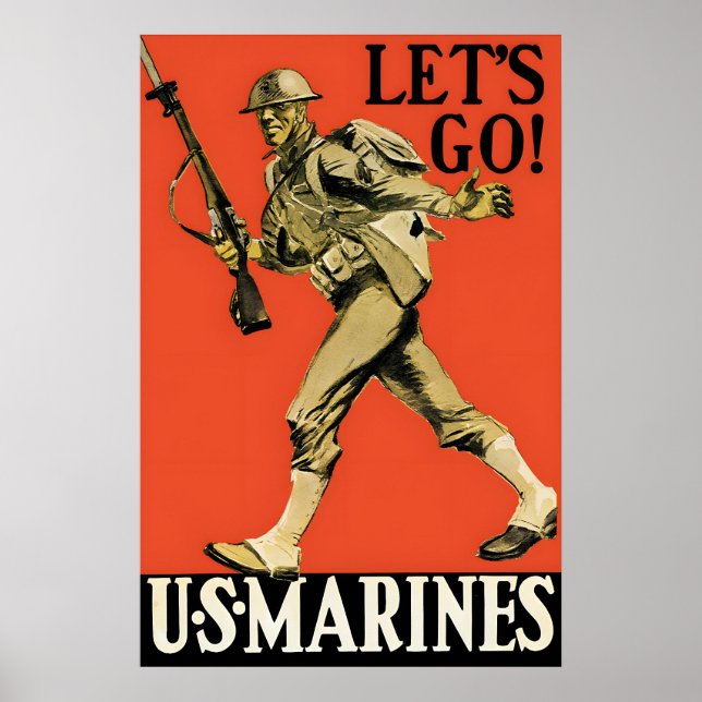 US Marine Corps Rekrytering Affisch WWII Propagand (Framsidan)