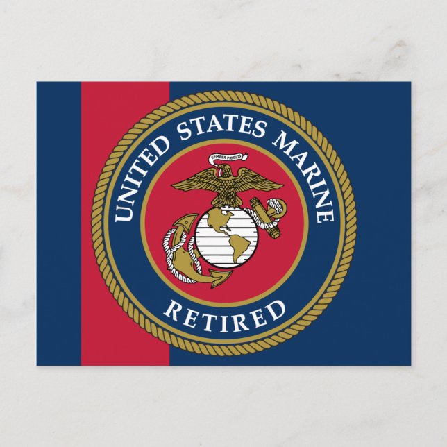 US Marine Corps - Retrött Blue Vykort (Framsida)