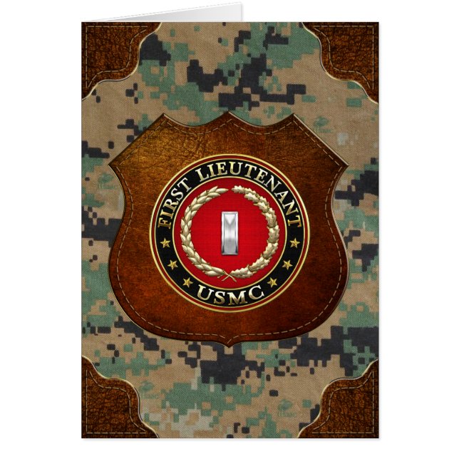 US Marine: Löjtnant (USMC 1stLt) [3D] Hälsningskort (Framsidan)