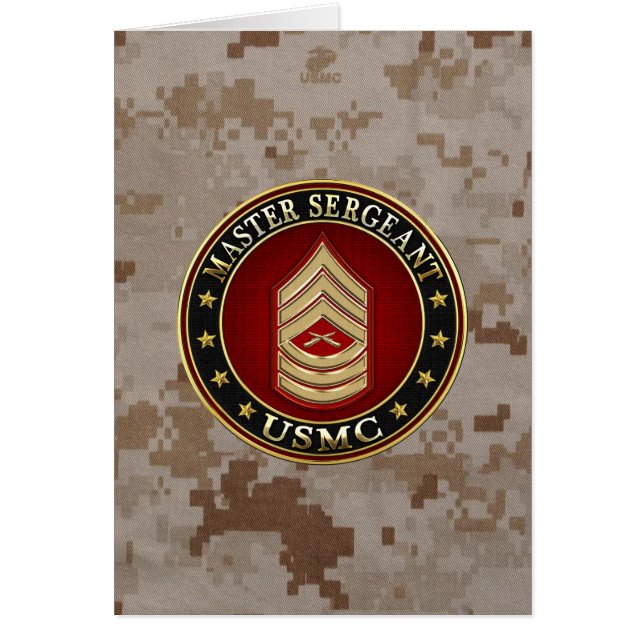 US Marine: Master Sergeant (USMC MSgt) [3D] Hälsningskort (Framsidan)
