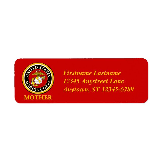 US Marine Officiell Seal - Mor Returadress Etikett (Framsidan)