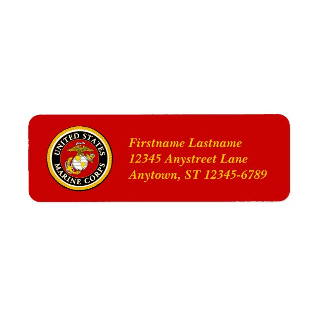 US Marine Officiell Seal Returadress Etikett (Framsidan)