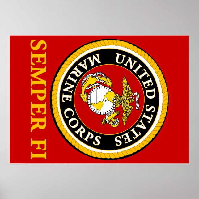 US Marine Officiell Seal - Semper Fi Poster (Framsidan)