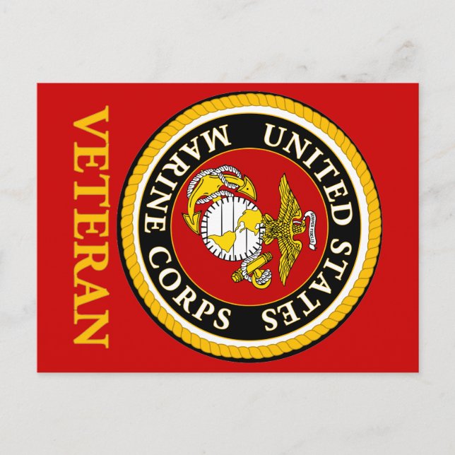 US Marine Officiell Seal - Veteran Vykort (Framsida)