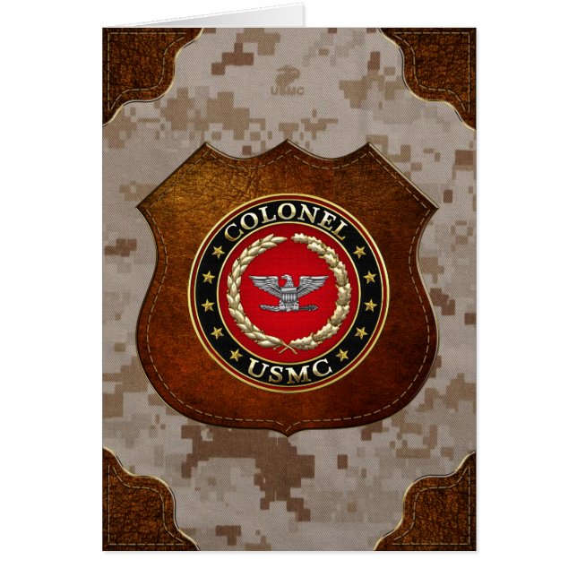 US Marine: Överste (USMC Överste) [3D] Hälsningskort (Framsidan)