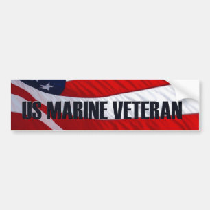 US Marine Veteran American Flagga Bumper Sticker Bildekal
