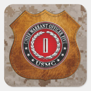 US Marines: Chief Warrant Fem (USMC CWO-5) [3D] Fyrkantigt Klistermärke