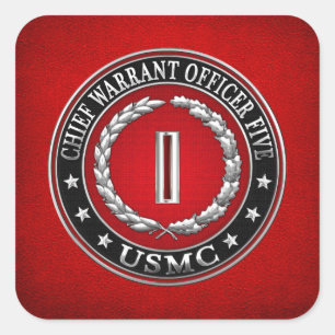 US Marines: Chief Warrant Fem (USMC CWO-5) [3D] Fyrkantigt Klistermärke