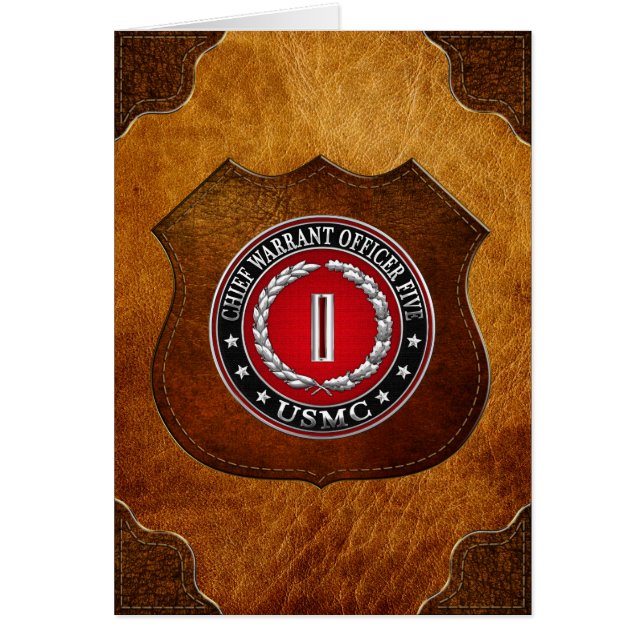US Marines: Chief Warrant Fem (USMC CWO-5) [3D] Hälsningskort (Framsidan)