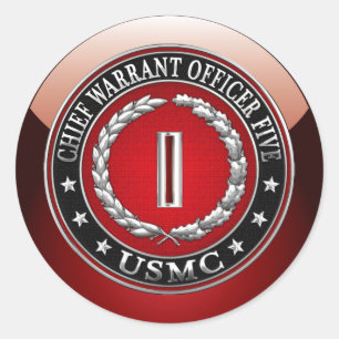 US Marines: Chief Warrant Fem (USMC CWO-5) [3D] Runt Klistermärke