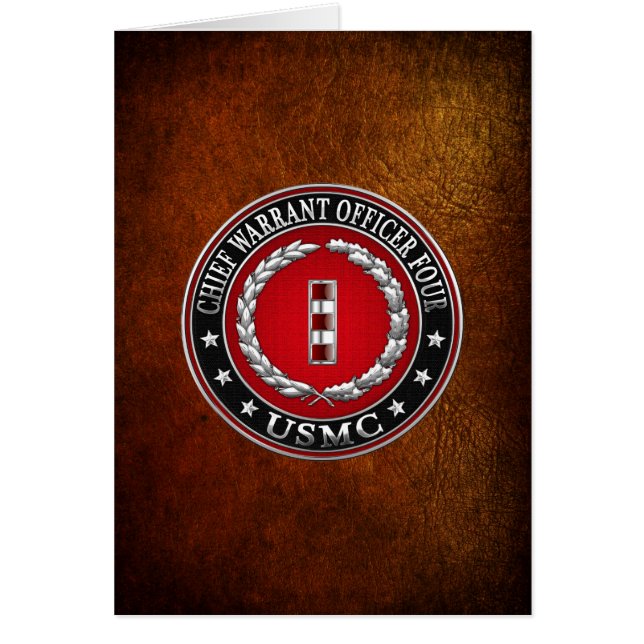 US Marines: Chief Warrant Four (USMC CWO-4) [3D] Hälsningskort (Framsidan)