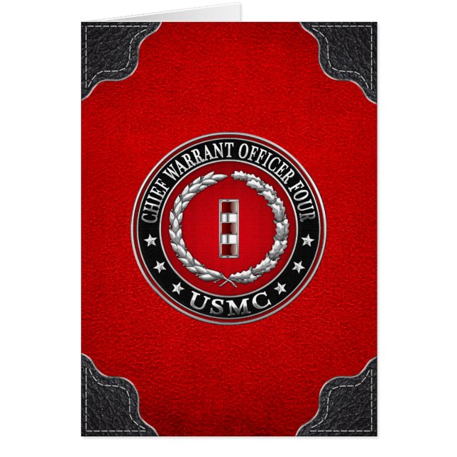 US Marines: Chief Warrant Four (USMC CWO-4) [3D] Hälsningskort (Framsidan)