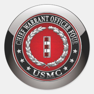 US Marines: Chief Warrant Four (USMC CWO-4) [3D] Runt Klistermärke