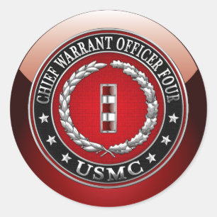 US Marines: Chief Warrant Four (USMC CWO-4) [3D] Runt Klistermärke