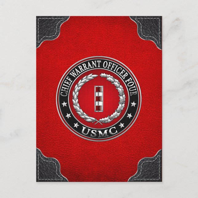 US Marines: Chief Warrant Four (USMC CWO-4) [3D] Vykort (Framsida)
