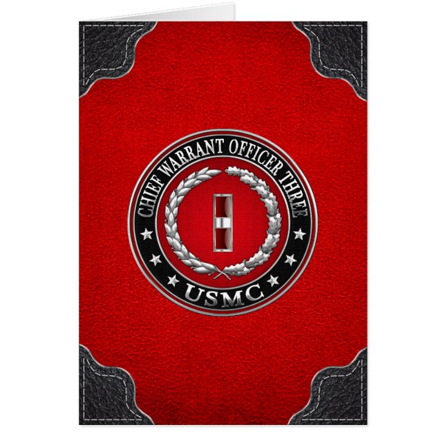 US Marines: Chief Warrant Three (USMC CWO-3) [3D] Hälsningskort (Framsidan)