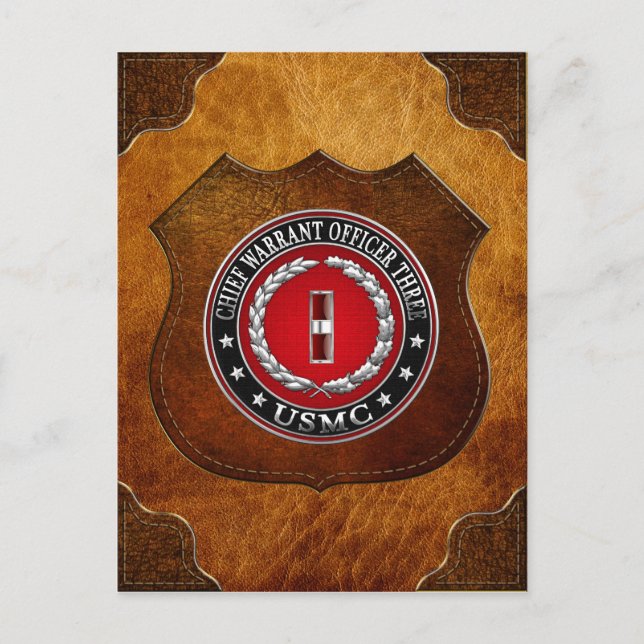 US Marines: Chief Warrant Three (USMC CWO-3) [3D] Vykort (Framsida)