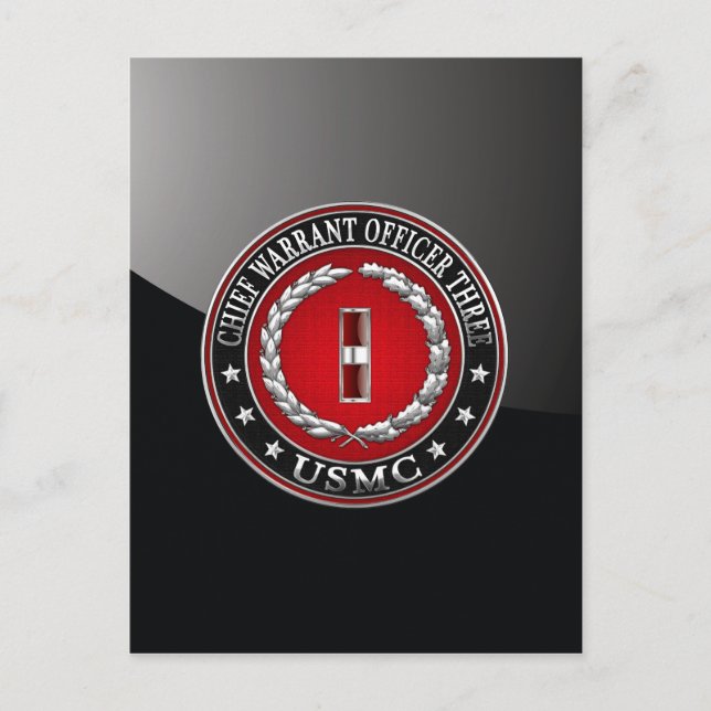 US Marines: Chief Warrant Three (USMC CWO-3) [3D]  Vykort (Framsida)