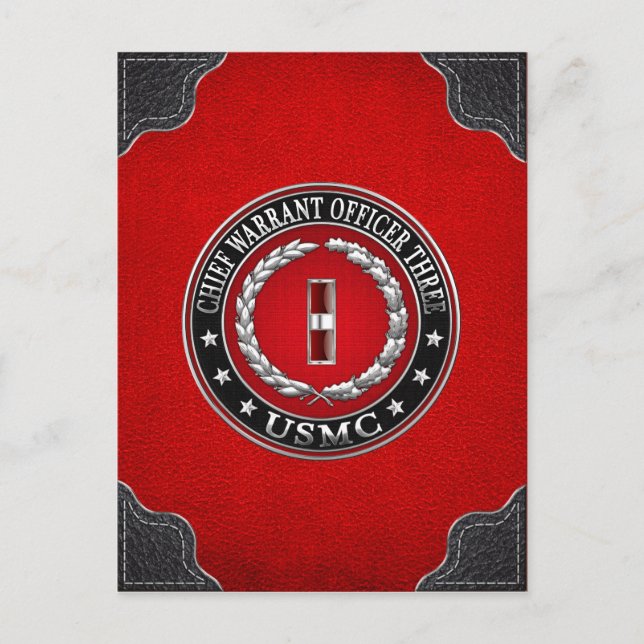 US Marines: Chief Warrant Three (USMC CWO-3) [3D] Vykort (Framsida)
